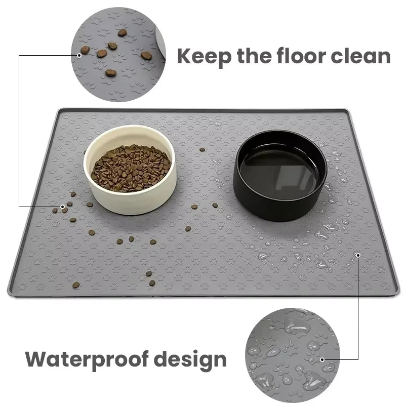 Elevated Cat Bowls 15° Tilted Raised Cat Food Bowls with Wooden Stand Anti Vomiting 2 Stainless Steel Bowls and Mat Set for Cats Puppy