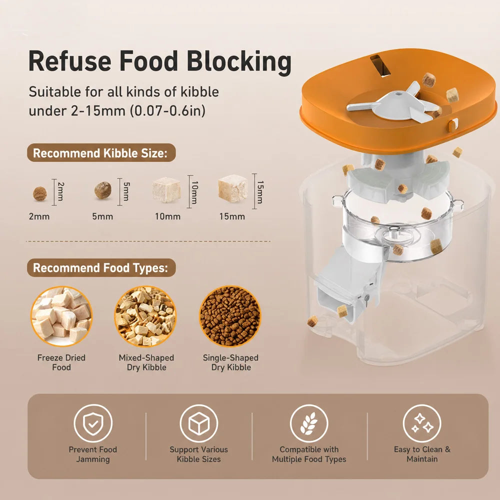 NITYERS 4L Automatic Cat Feeder, Smart Pet Food Dispenser with Key Control, Voice Recorder, Dual Power Supply, Timed Auto Dog Feeder with Stainless Steel Bowl